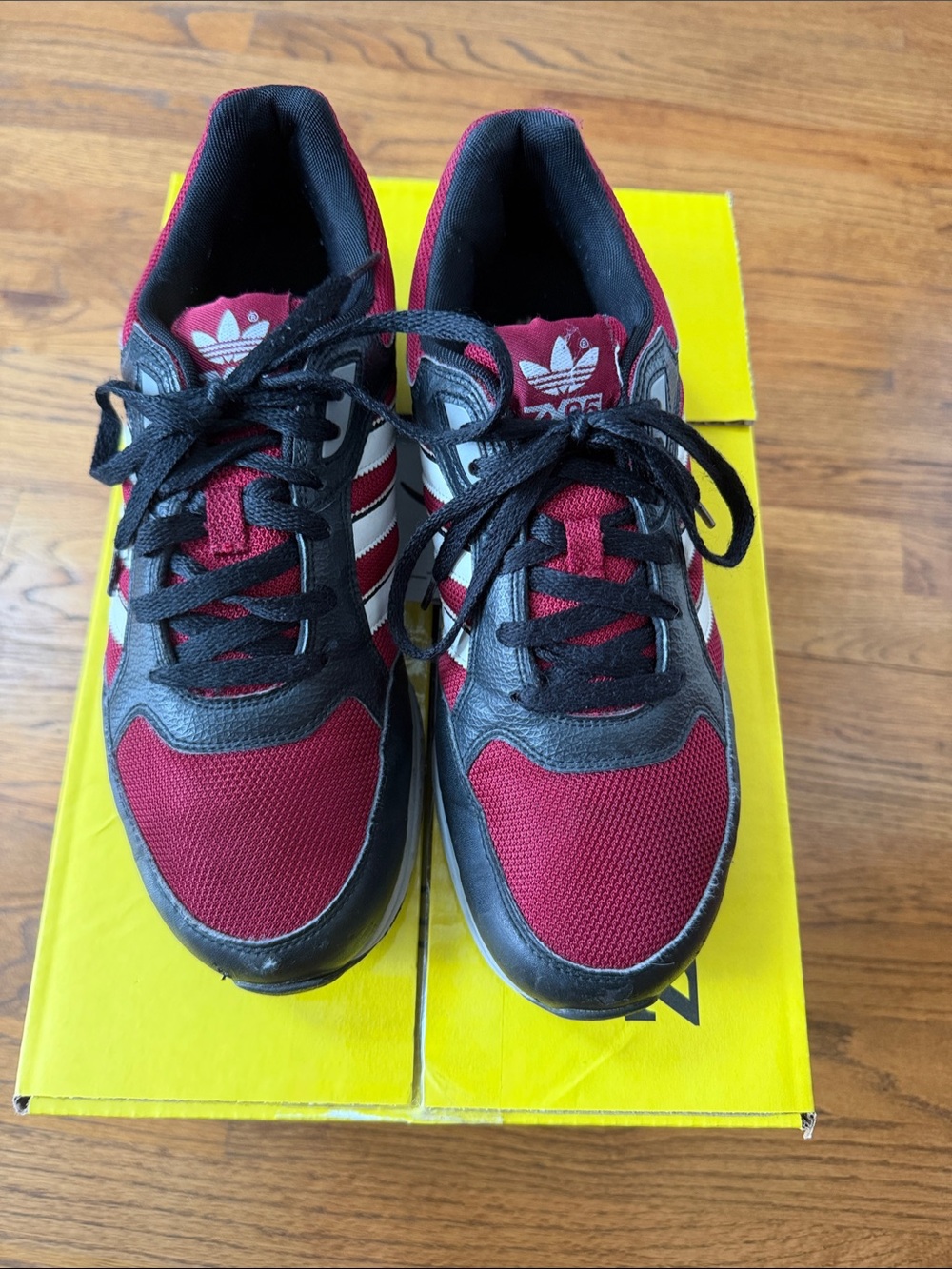 Men's ZX95 adidas Maroon and Black Mesh Runner Shoes
